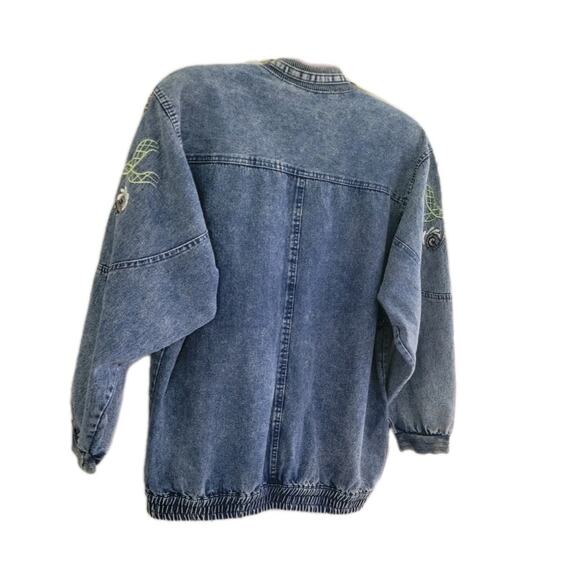 Vintage Japanese Brand‎ Embroidered Kimono Jacket Denim RARE - Picture 9 of 13